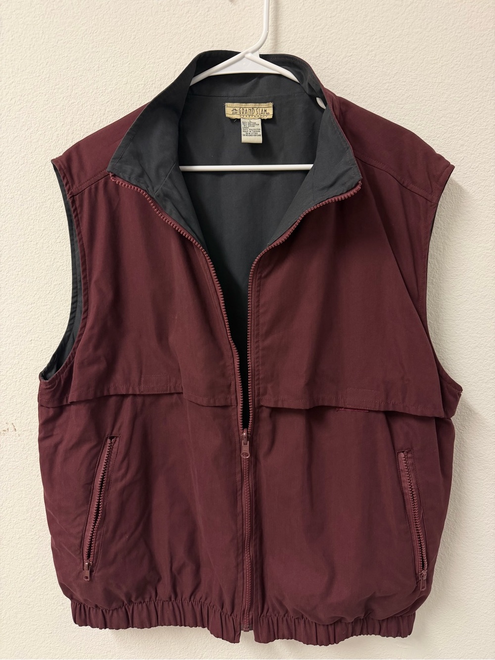 Grand Slam Maroon Zip-Front Lightweight Vest